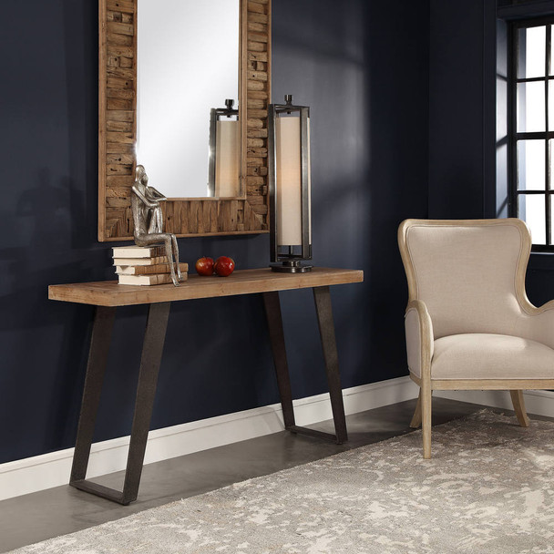 Freddy Weathered Console Table - Sale on Mid-Century Modern style Accent Tables