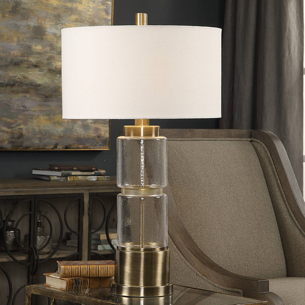 Vaiga Glass Column Lamp - Size: 78H x 43W x 43D (cm) - Mid-Century Modern style