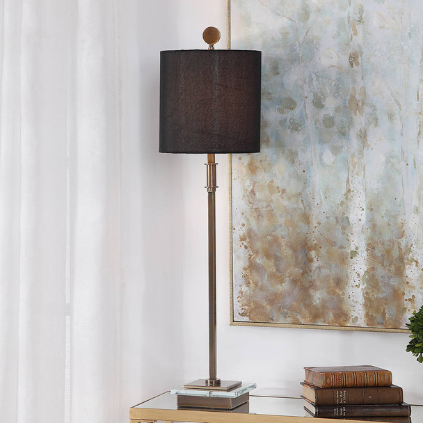 Volante Antique Brass Table Lamp - Size: 86H x 23W x 23D (cm) - Mid-Century Modern style