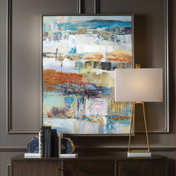 Fiesta Hand Painted Canvas - Size: 125H x 95W x 4D (cm) - Mid-Century Modern style