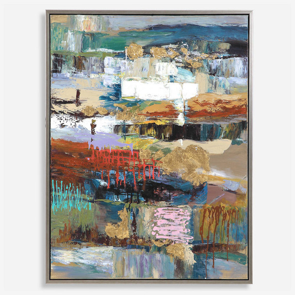 Fiesta Hand Painted Canvas Mid-Century Modern style Painting Decor