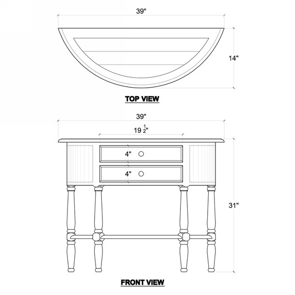 Demi-lune Table - Sale on French Provincial style Living Room furniture
