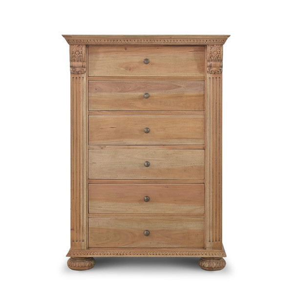 Charleston Tall Boy Dresser - Size: 150H x 105W x 54D (cm)