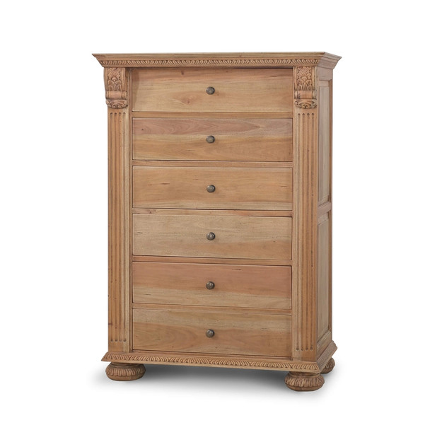Charleston Tall Boy Dresser - Size: 150H x 105W x 54D (cm)