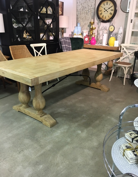 Seville Parquet Dining Table 240cm - Natural Elm