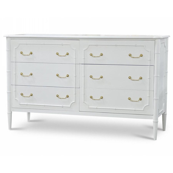 Chelsea Largish 6 Drawer Dresser - Size: 100H x 165W x 55D (cm) - Oriental style