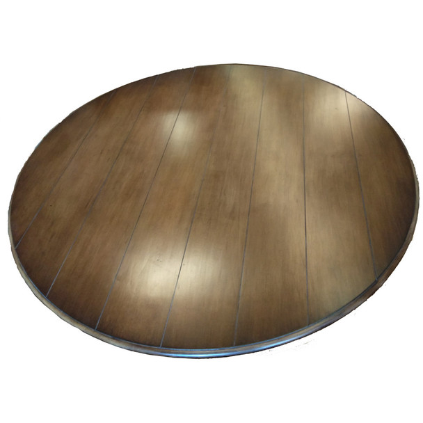 Farmhouse 150cm Round Pedestal Table - White Light Distressed / Antique Oak - Solid Timber Farmhouse style Dining Room furniture