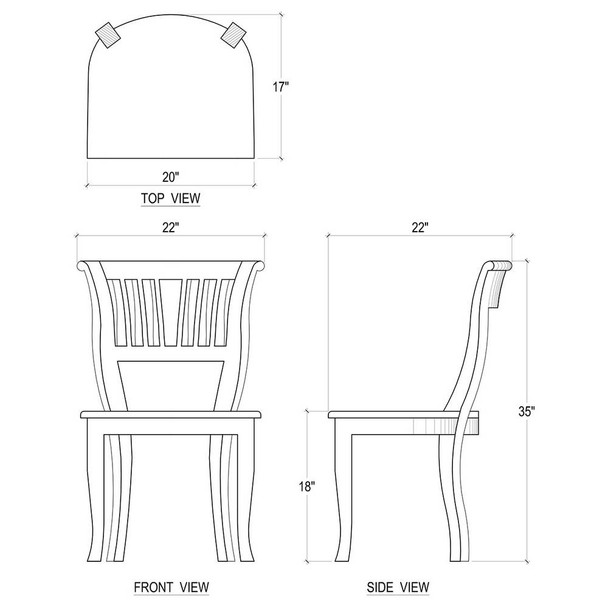 Manchester Dining Chair w/ Wooden Seat - Solid Timber Hamptons style Dining Room furniture
