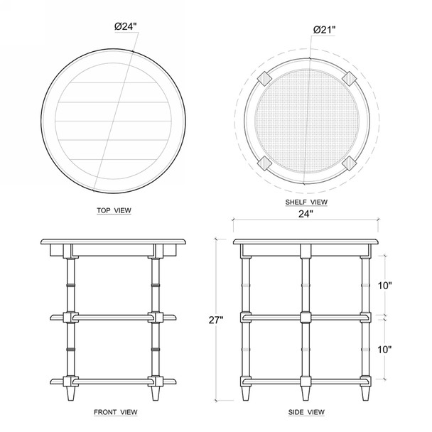 Martinique Round Side Table - Sale on Oriental style Living Room furniture