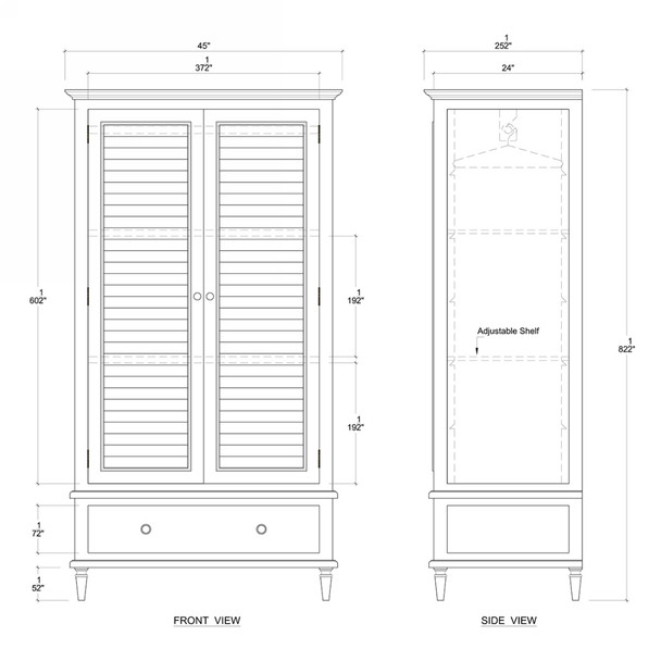 Sawyer Wardrobe W/Shutter Door - Melbourne, Sydney, Brisbane Hamptons style Bedroom furniture
