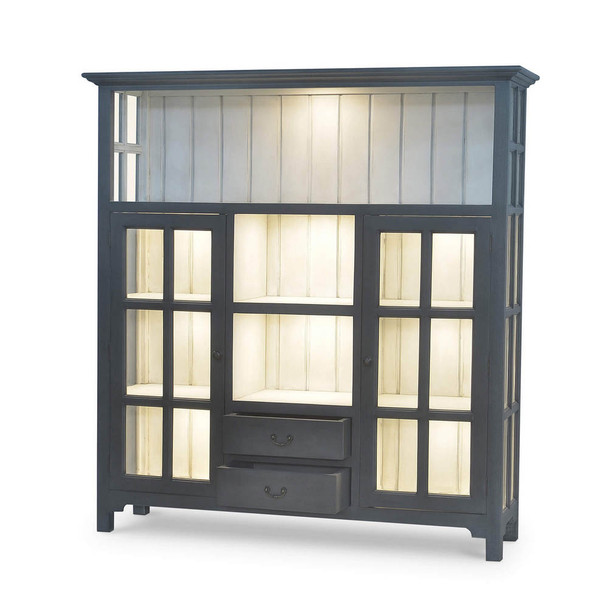 Aries Kitchen Cupboard 2 Drawer w/ 9 LED - Hand made Craftsman style Dining Room furniture