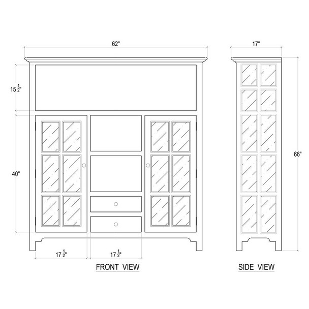 Aries Kitchen Cupboard 2 Drawer w/ 9 LED - Hobart, Launceston, Perth Craftsman style Dining Room furniture