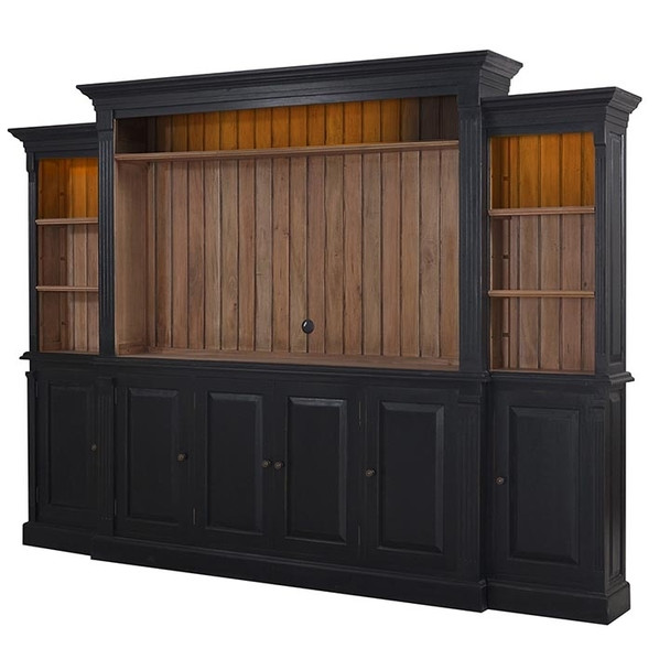 French Hens Media Cabinet w/ 3 LED - Size: 232H x 316W x 41D (cm) - French Provincial style