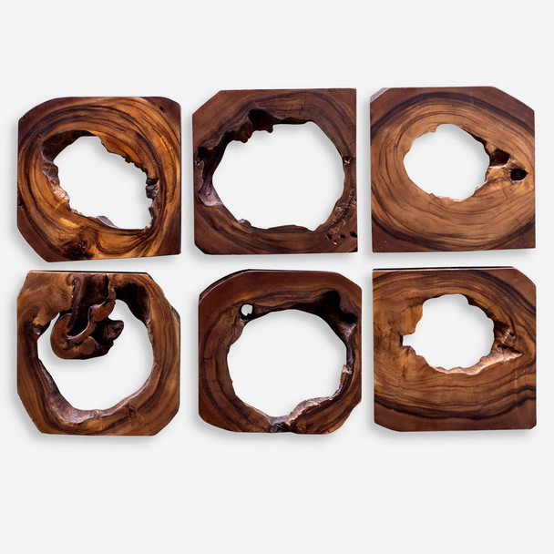 Adlai Wood Wall Art S/6 Organic style Wall Art Decor