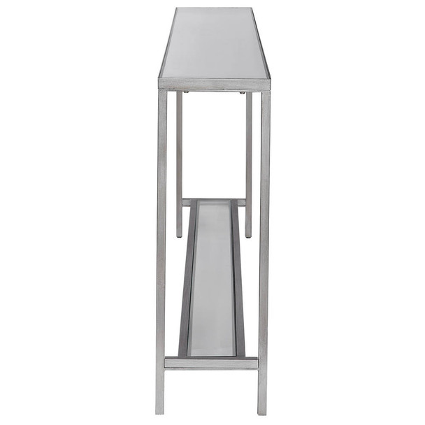 Hayley Silver Console Table - Sale on Mid-Century Modern style Accent Tables