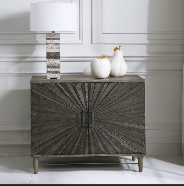 Shield Gray Oak 2 Door Cabinet - 25085