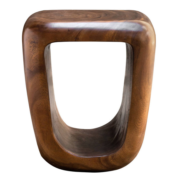 Loophole Wooden Accent Stool Organic style Accent Chair Decor