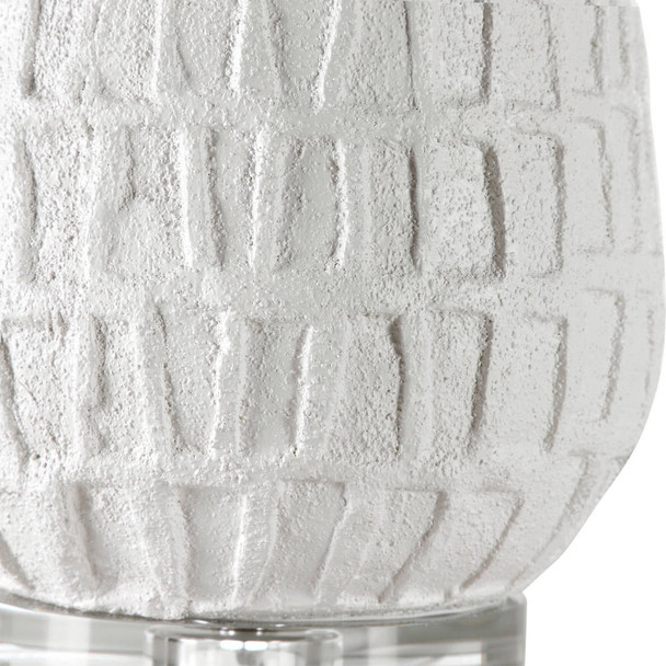 Caelina Textured White Table Lamp - Discount Mid-Century Modern style Table Lamps