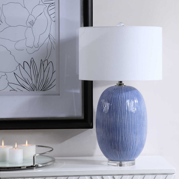 Westerly Blue Table Lamp - Size: 78H x 46W x 46D (cm)