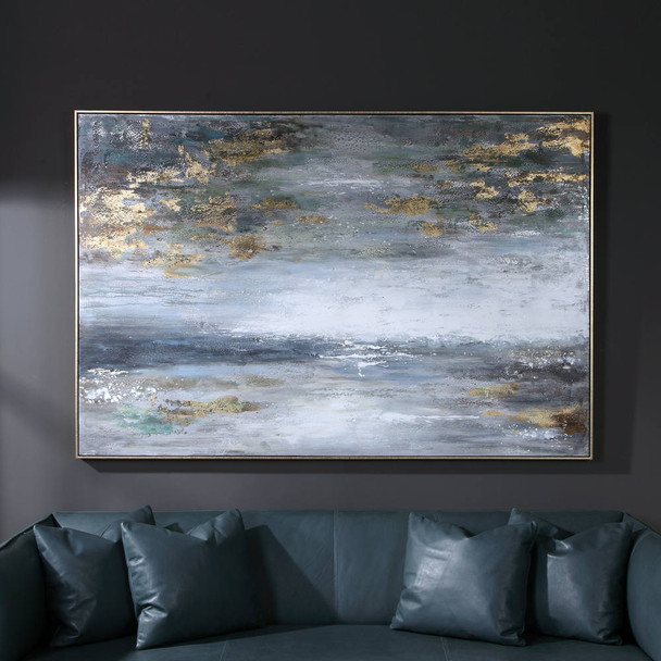 Dawn To Dusk Hand Painted Art - Size: 125H x 185W x 6D (cm) - Contemporary style