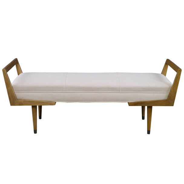 Waylon Modern Ivory Bench Contemporary style Accent Chair Decor