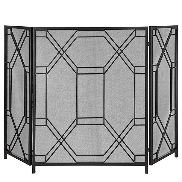 Rosen Geometric Fireplace Screen Geometric style Fireplace Accessory Decor