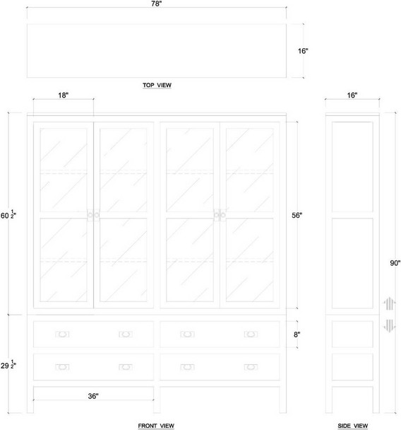 Kagu 4 Door Cabinet - Hobart, Launceston, Perth Mid-Century Modern style Dining Room furniture
