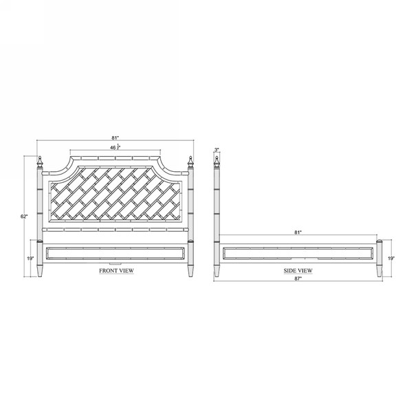 Chelsea Bed King - Size: 158H x 205W x 220D (cm)