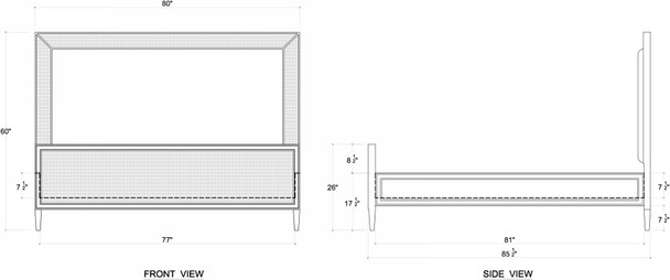 Belgravia Upholstered Bed w/ Rattan King - Sale on Contemporary style Bedroom furniture