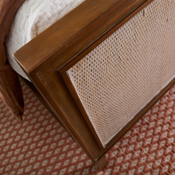 Belgravia Upholstered Bed w/ Rattan King - Hobart, Launceston, Perth Contemporary style Bedroom furniture