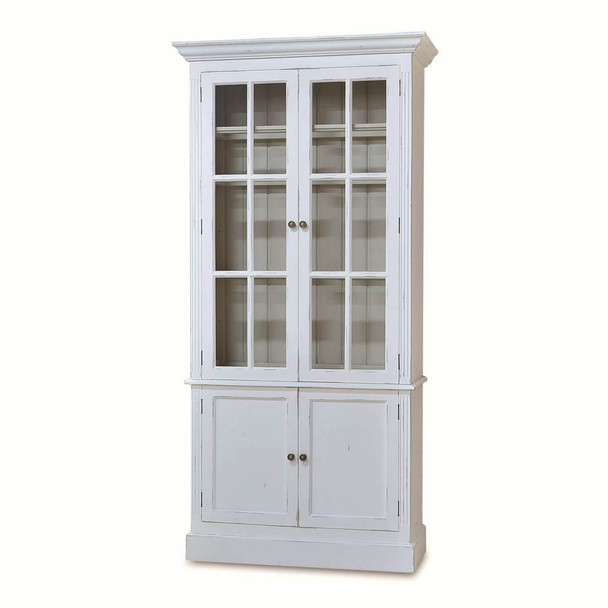 Walton Display Cabinet - Size: 226H x 109W x 46D (cm) - Hamptons style
