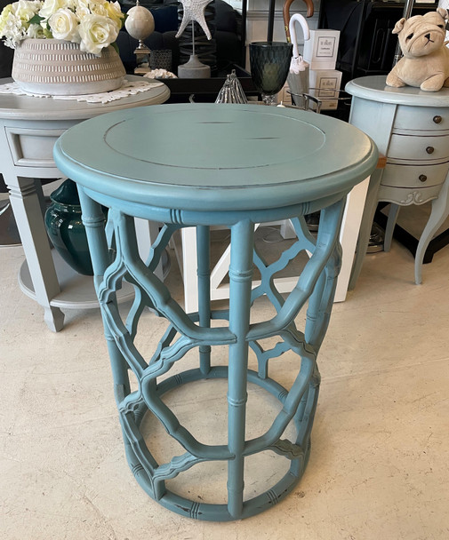 Chinois End Table - Emerald Blue - Solid Timber Oriental style Living Room furniture