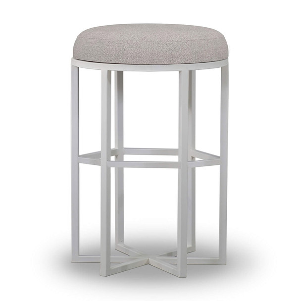 Arne Counter Stool - Architectural White / Corsica Linen - Size: 67H x 43W x 43D (cm) - Mid-Century Modern style
