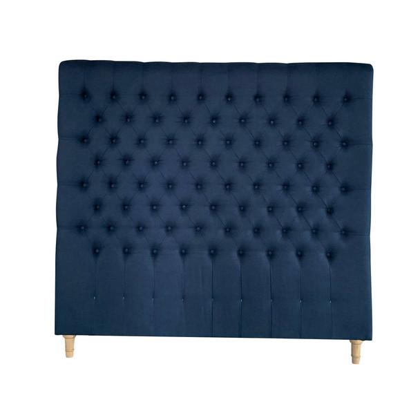 Marquis Upholstered Queen Bedhead Tufted - Blue Navy Linen Bedroom Furniture - HL007-153-F10