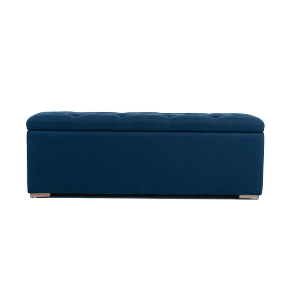 Marquis Upholstered Bed Chest Small/Tufted - Navy Blue Linen 120cm - Hand made Bedroom furniture