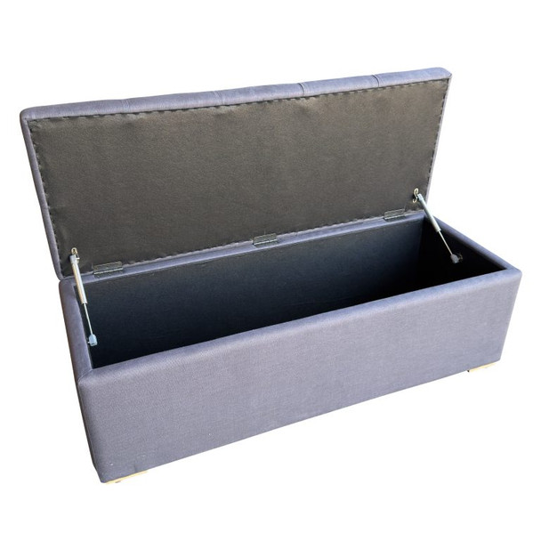 Marquis Upholstered Bed Chest Small/Tufted - Charcoal Linen - Hobart, Launceston, Perth Hamptons style Bedroom furniture