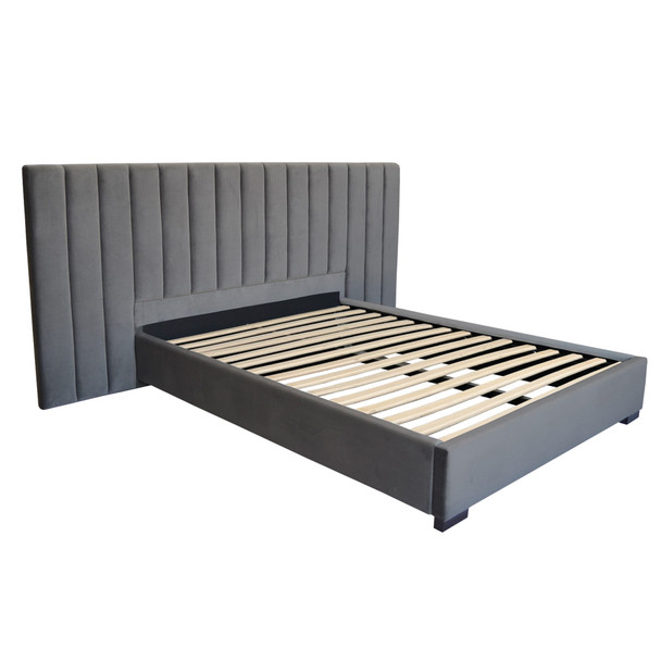 Odette Velour Queen Bed - Choose Colour