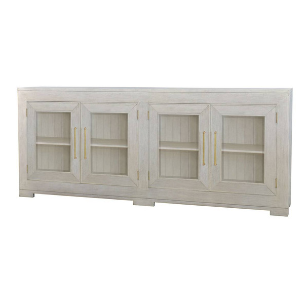Fleet 4 Door Sideboard w/ Glass - Size: 109H x 260W x 43D (cm) - Mid-Century Modern style