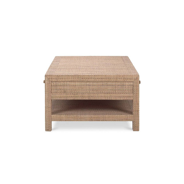 Kagu 6 Drawer Coffee Table w/ Rattan - Hand made Mid-Century Modern style Living Room furniture