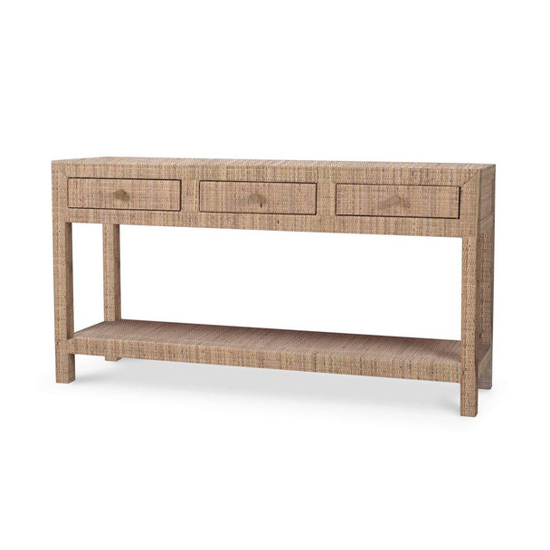Kagu Console Table w/ Rattan - Size: 81H x 152W x 41D (cm) - Mid-Century Modern style
