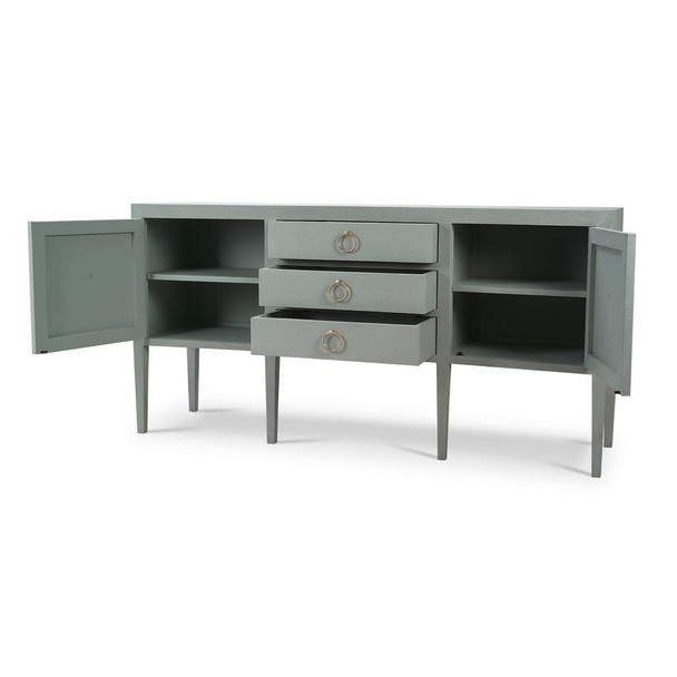 Westminster Concave Linen Wrapped Sideboard - Solid Timber Mid-Century Modern style Dining Room furniture