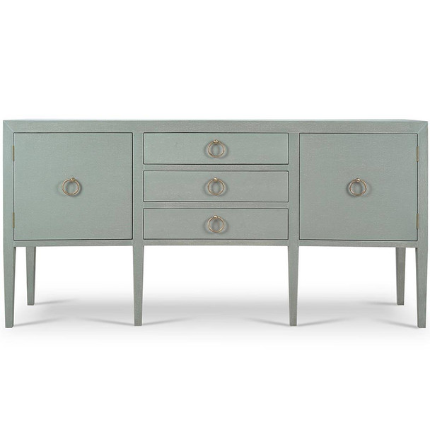 Westminster Concave Linen Wrapped Sideboard - Size: 102H x 203W x 53D (cm) - Mid-Century Modern style