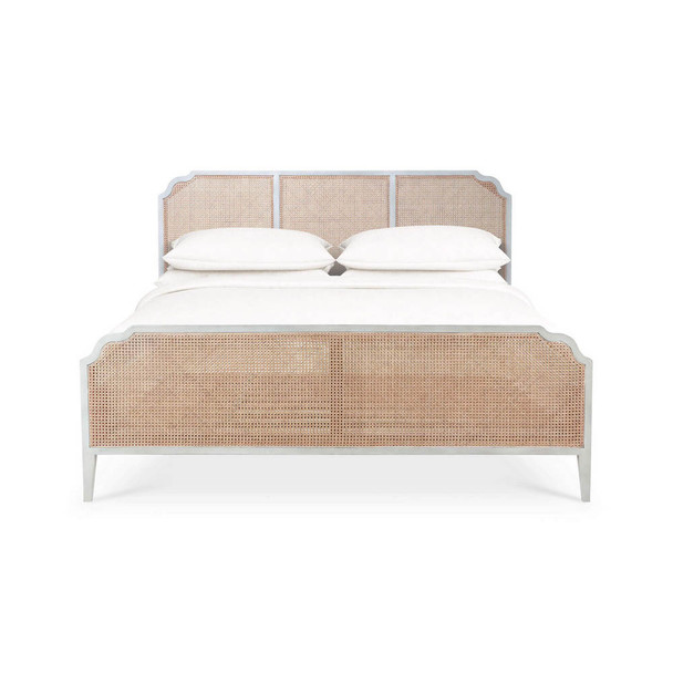Marisol Bed w/ Rattan Queen - Solid Timber Mid-Century Modern style Bedroom furniture