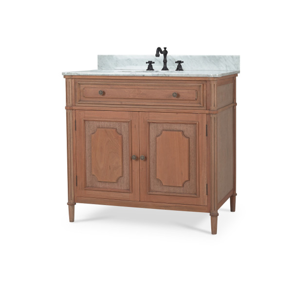 Nantes Single Vanity w/ Sink & Marble Top - Size: 103H x 98W x 61D (cm) (Tapware not included)