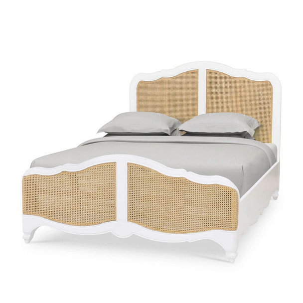 Covington Rattan Bed Queen - Size: 140H x 162W x 226D (cm) - French Provincial style