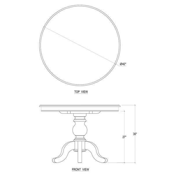 Farmhouse Round Table 107cm - True White - Solid Timber Farmhouse style Dining Room furniture