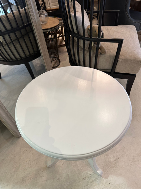 Darby Side Table - Architectural White / Light Distressed - Solid Timber French Provincial style Living Room furniture