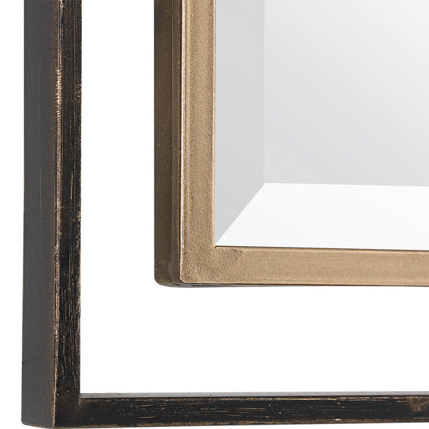 Carrizo Gold & Bronze Rectangle Mirror - Sale on Mid-Century Modern style Wall Mirrors