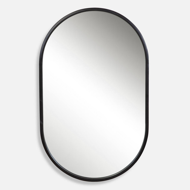 Varina Minimalist Black Oval Mirror Architectural style Wall Mirror Decor