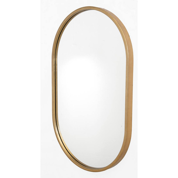 Varina Minimalist Gold Oval Mirror - Sale on Mid-Century Modern style Wall Mirrors